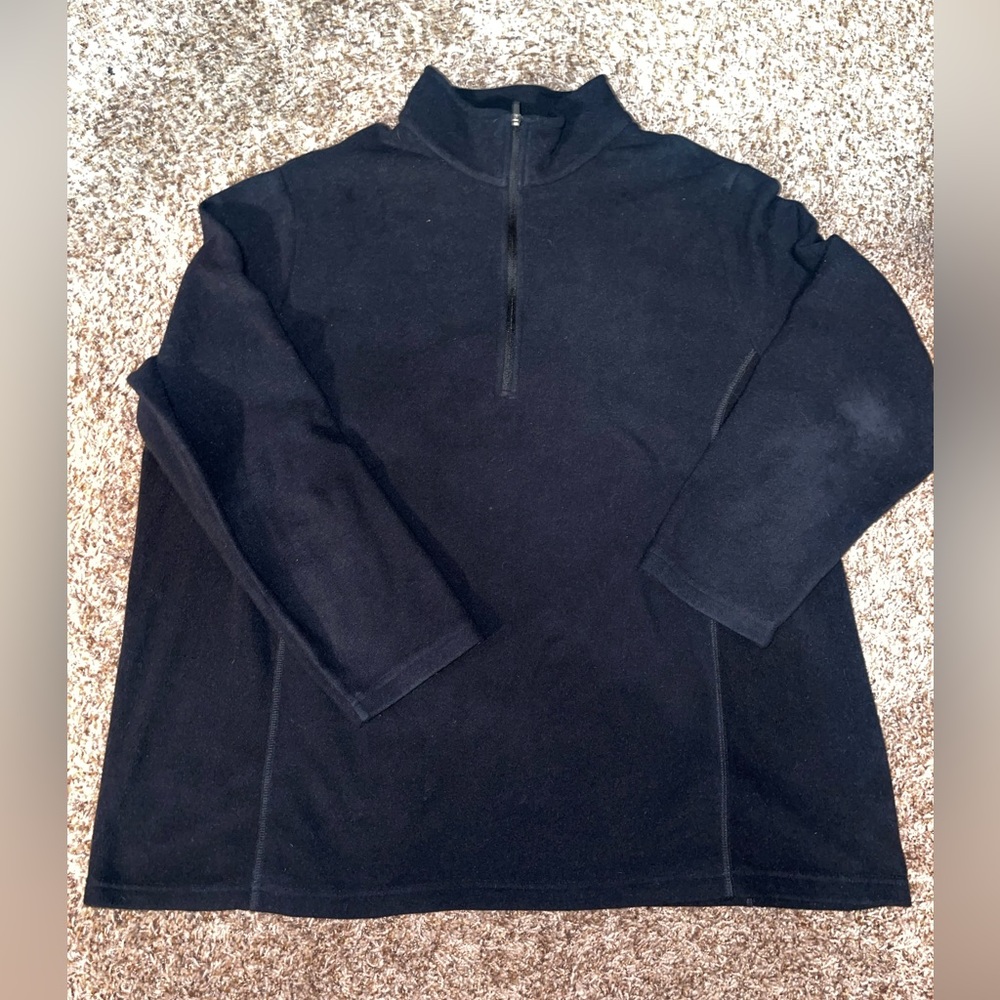 Lands end quarter zip fleece pull over black 3X EUC soft and warm